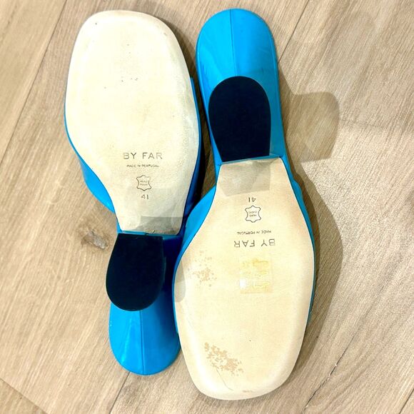 BY FAR Turquoise Open-Toe Mules - Picture 10 of 11